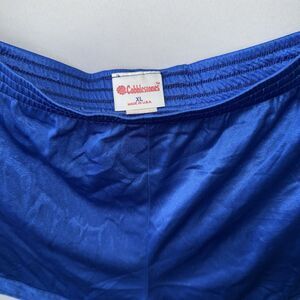 VTG Cobblestones Blue Nylon Running Shorts Deadstock Lined Silky Sheer USA Sz XL